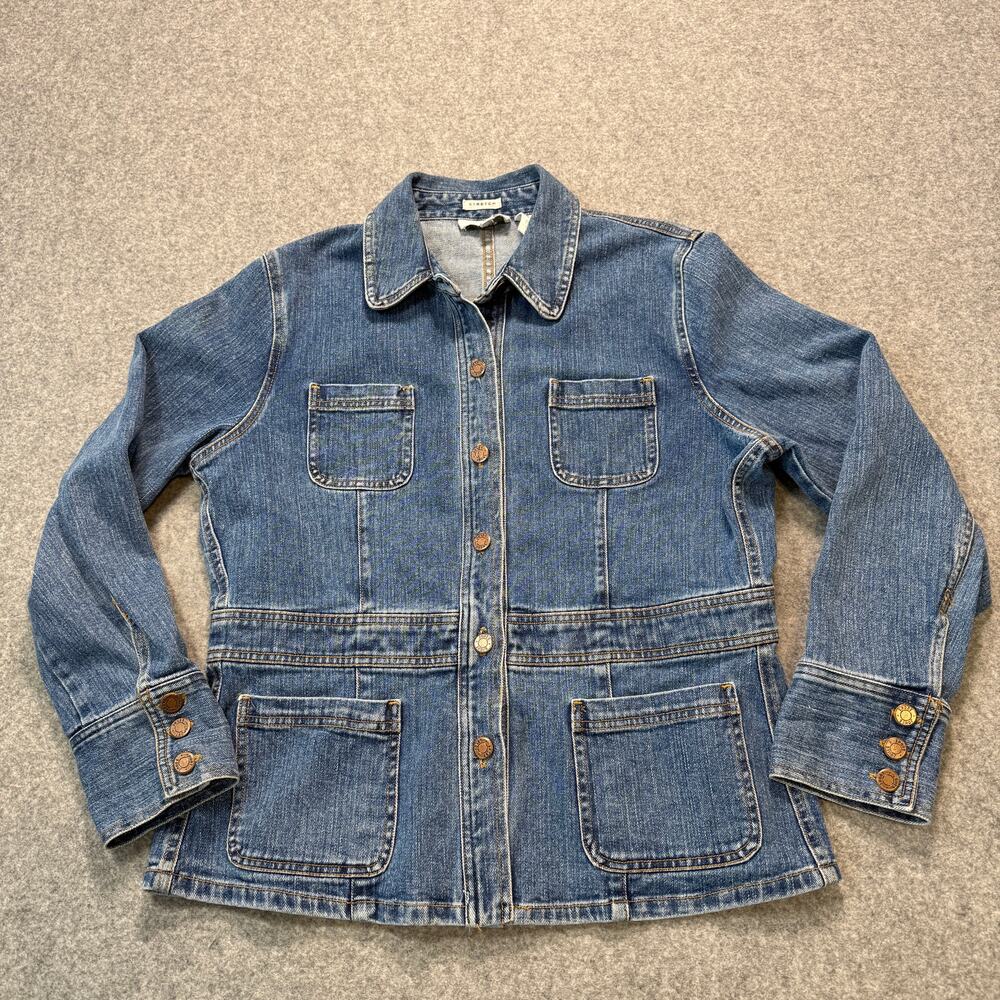 Women's Jones Sport Denim Blue‎ Jean Button Front Jacket Size Large